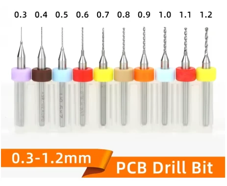 10pcs 0.3-1.2mm PCB Drill Bit