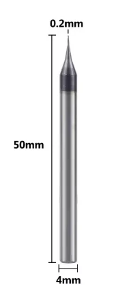 2 Flute Micro Flat End Mill 0.2